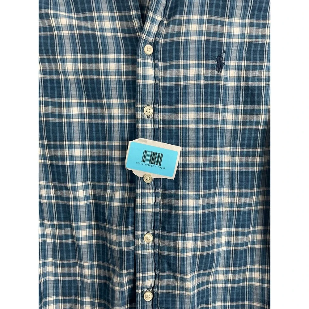 Ralph Lauren‎ Kids Plaid Button Down Short Sleeve Shirt Boys Size M (10/12)